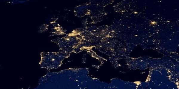 Vista contaminación lumínica desde satélite