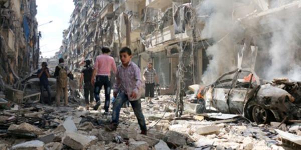 Bombardeo en Alepo, Siria