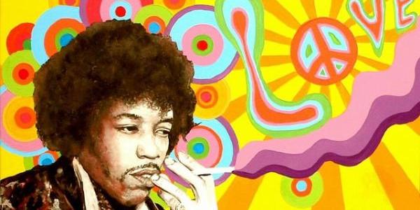 Jimi Hendrix tomando drogas psicodélicas