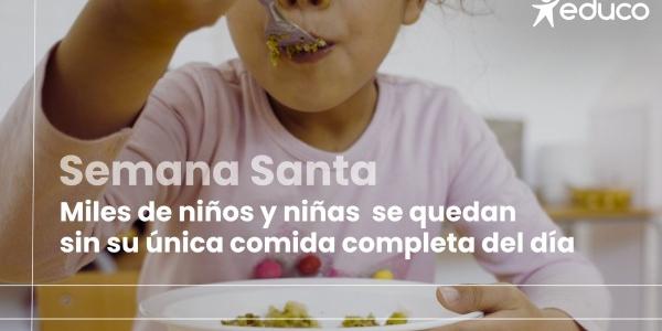 Imagen de Educo denunciando la situación de los niños vulnerables sin comedor escolar
