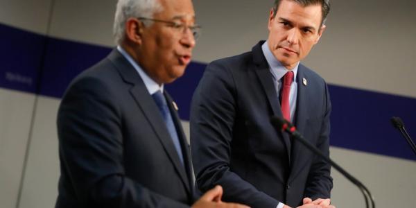 Pedro Sánchez y Antonio Costa en la rueda de prensa del Consejo Europeo