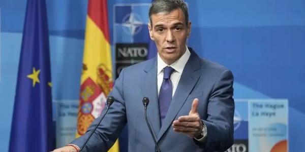 Pedro Sánchez hablando sobre el aumento del gasto en defensa