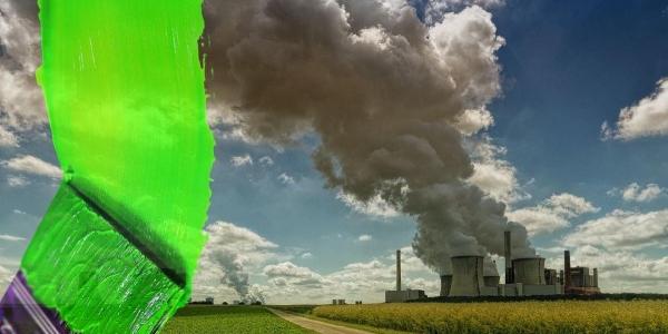 Imagen de una fábrica contaminando el medio ambiente