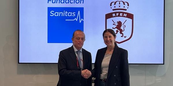 Santiago Deó, presidente de la RFEH, y Yolanda Erburu, directora general de la Fundación Sanitas