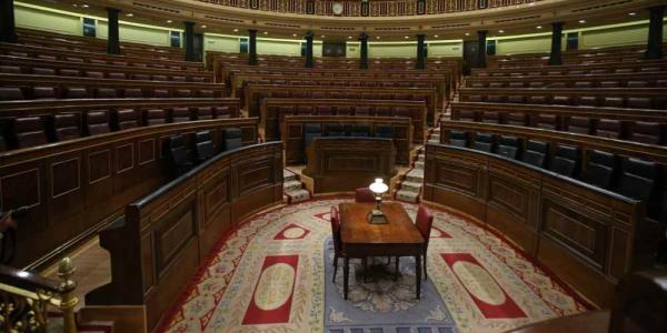 El hemiciclo del Congreso, vacío tras el último pleno. ULY MARTÍN para EL PAÍS