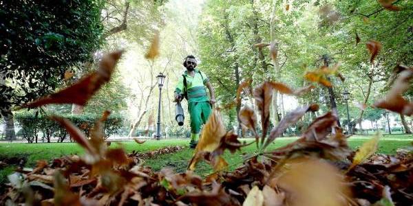 Limpieza. Cada día, el Campo San Francisco pasa por un cuidado hecho con mimo por parte de los jardineros de la ciudad