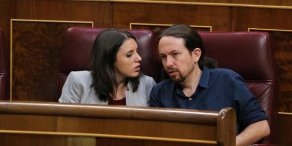 Irene Montero y Pablo Iglesias, en el Congreso - Jaime García para ABC