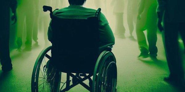 Imagen de una persona de espaldas en silla de ruedas 