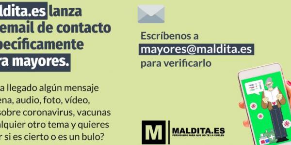 Maldita.es lanza un mail de contacto para que personas mayores puedan consultar dudas y verificar contenidos