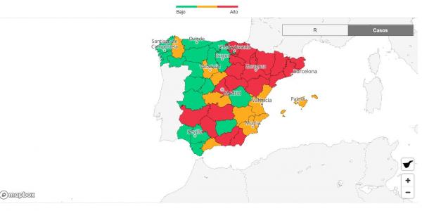 Mapa riesgo de contagio por coronavirus / EL PAÍS