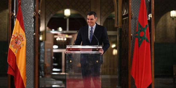 El presidente del Gobierno, Pedro Sánchez, en abril del año pasado en Rabat 