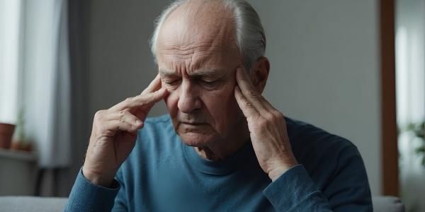 Hombre mayor sufre de burnout