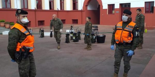 Militares de la Brigada Extremadura XI en tareas contra el coronavirus