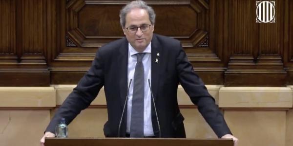 Quim Torra, presidente de la Generalitat se Cataluña comienza una batalla contra la monarquía.