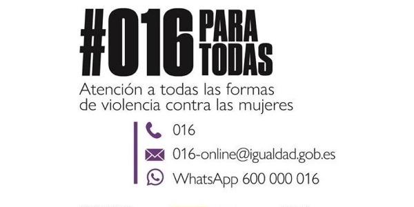 Imagen del 016, teléfono contra la violencia de género