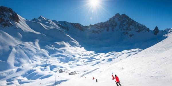 Zona de esquí en los Alpes franceses