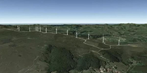 Así será el proyecto eólico de El Escudo en Cantabria. 