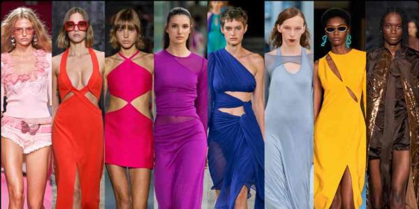 Modelos en una pasarela vistiendo las tendencias de moda primavera 2022