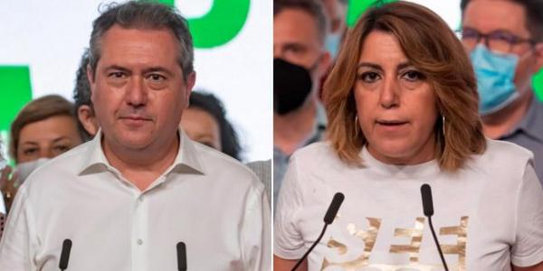 Juan Espadas y Susana Díaz comparecen ante sus respectivos seguidores.