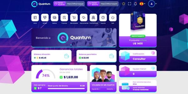 Página principal de Quantum Trader