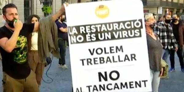 Huelga hostelería por las restricciones en Cataluña