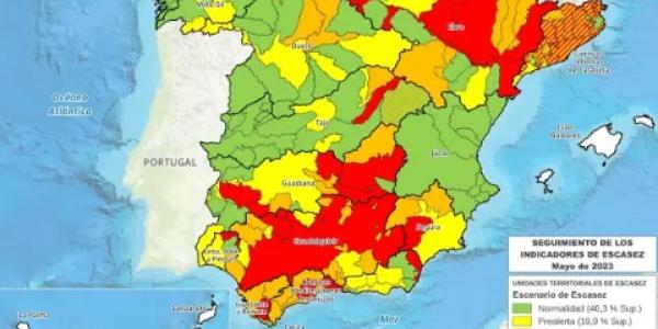 Mapa de la sequía en España