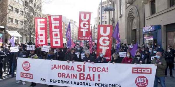 CCOO y UGT advierten al Gobierno de más movilizaciones si no hay “negociación o BOE” para derogar la reforma laboral o subir el SMI