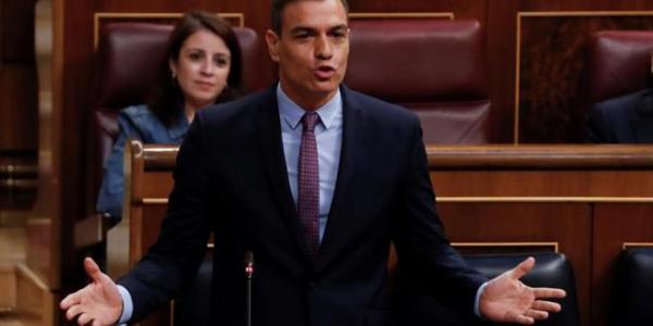 Pedro Sánchez en el Congreso de los diputados, durante una intervención