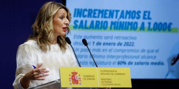 Yolanda Díaz anuncia el aumento del SMI