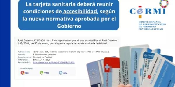 Infografía creada por CERMI sobre la tarjeta sanitaria individual