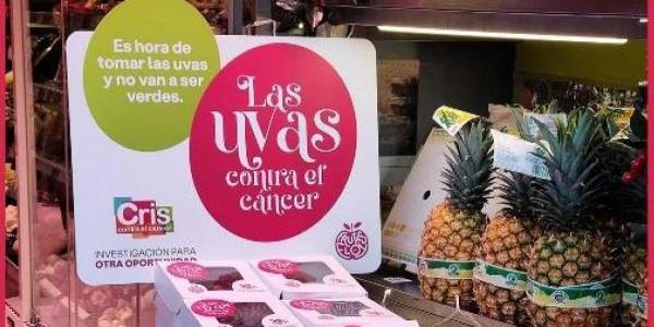 El expositor que podemos encontrar en los supermercados con las uvas rojas contra el cáncer