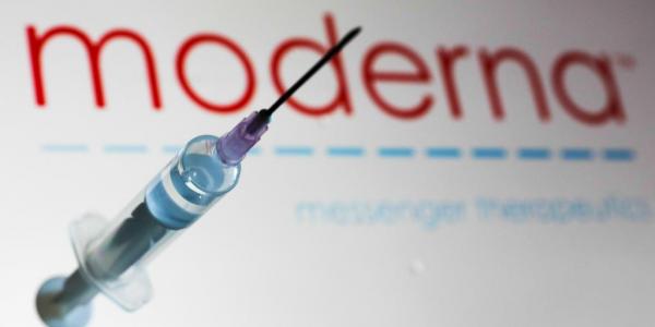 Inyección vacuna de Moderna