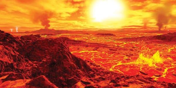 Posible paisaje de Venus con actividad volcánica