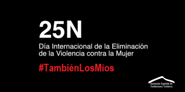Sobre fondo negro y letra banca se lee: 25-N:“Día Internacional de la Eliminación de la Violencia contra la Mujer”.