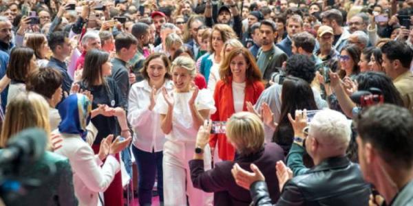 Yolanda Díaz durante el acto 